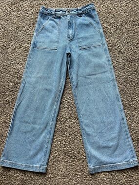 Roark HWY SS125 Pant High Rise, Wide leg, Cropped, Blue Jeans Women's Size 27